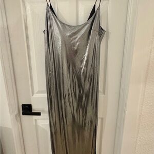 Elegant Silver Slip Dress